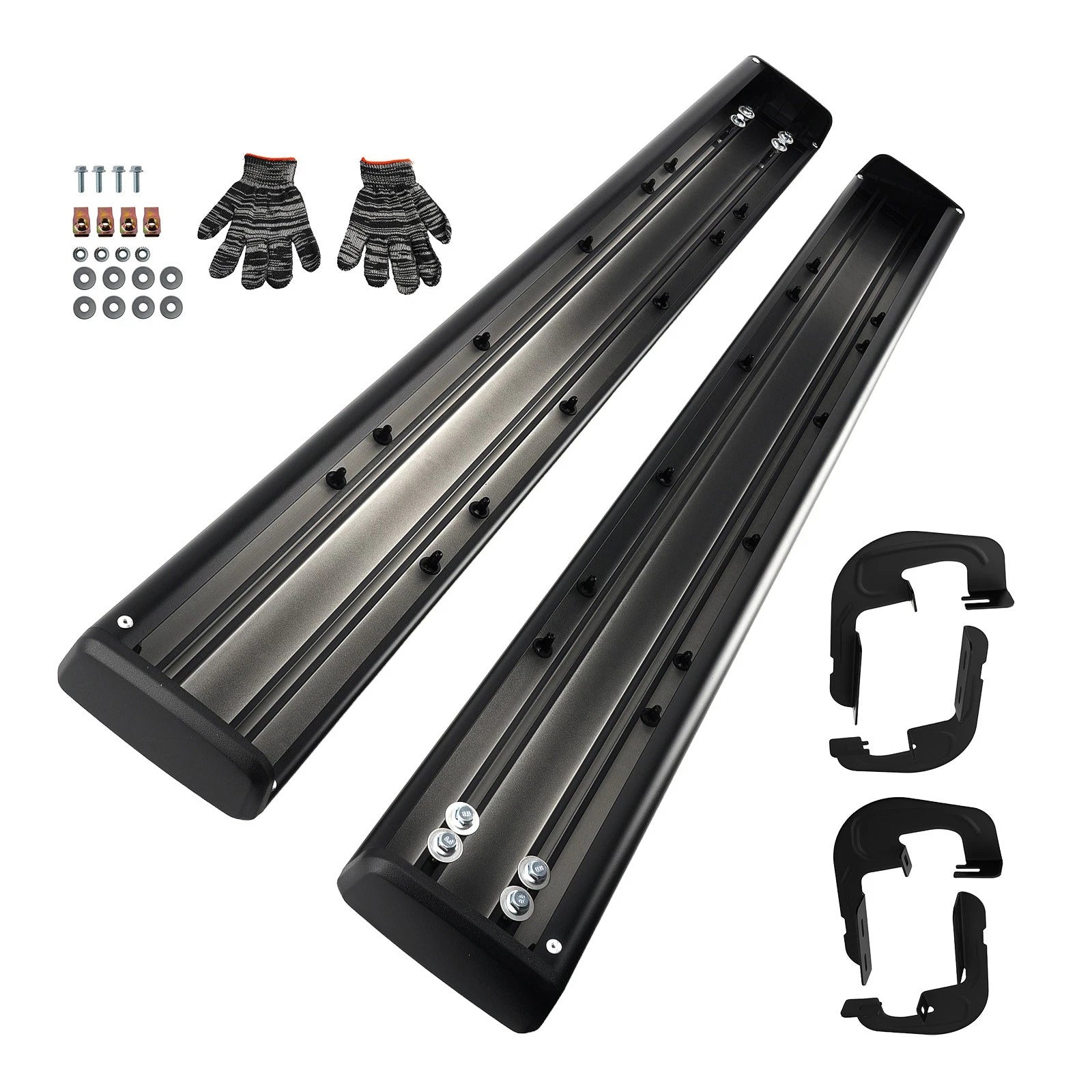 Black Side Step Running Boards for Silverado Sierra HD (2007-2019)