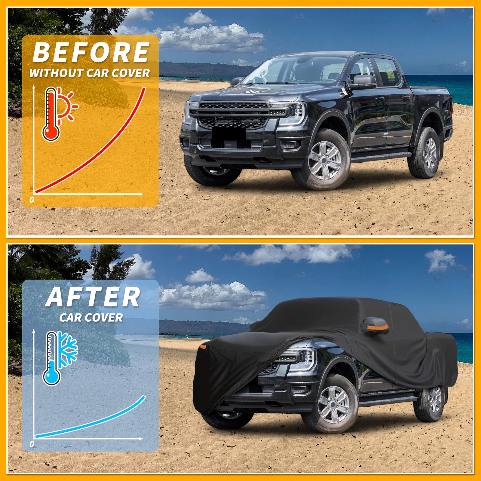 Car Cover Waterproof All Weather for Ford Ranger (190T-PU)