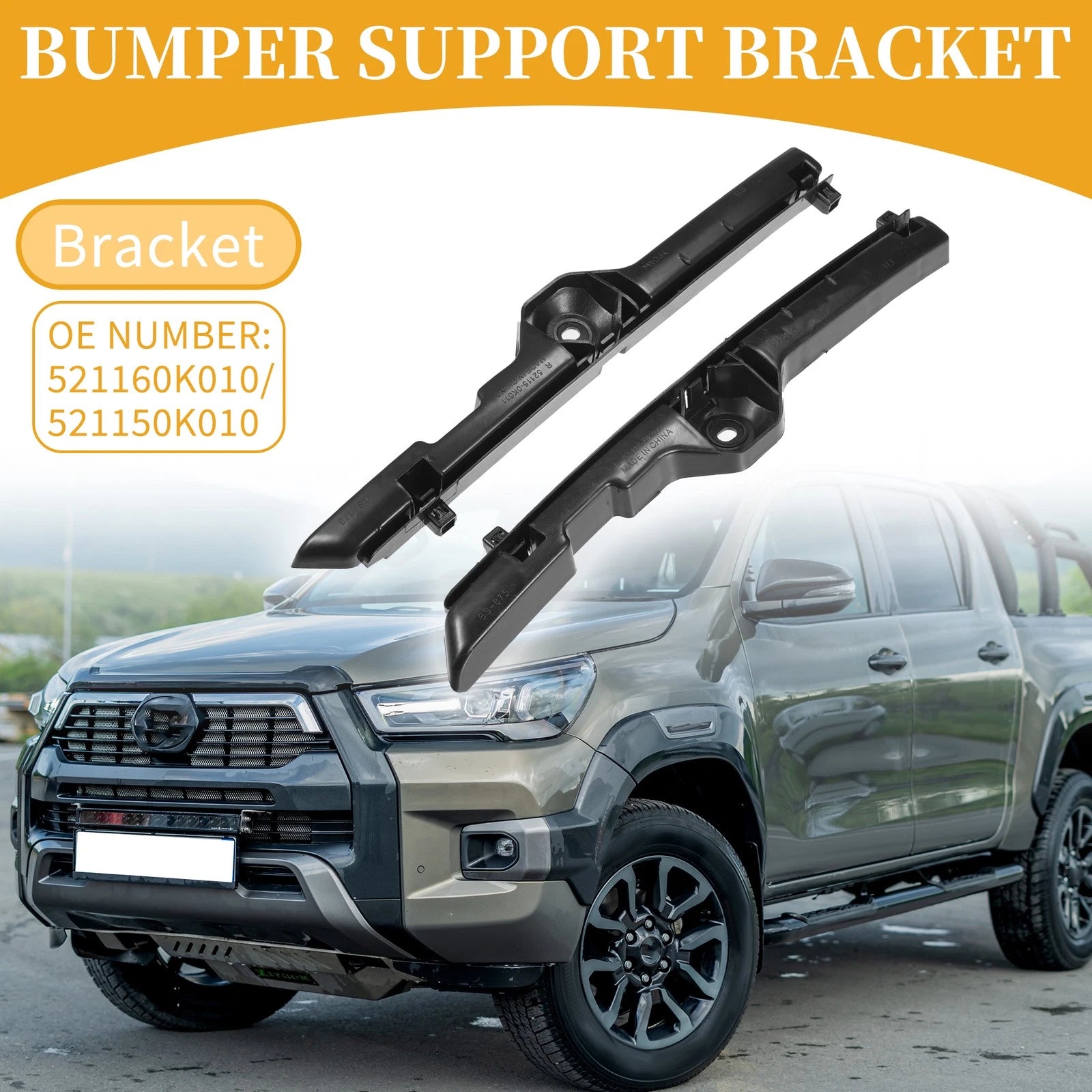 Set of 2 Front Bumper Support Brackets for Toyota Hilux (2005–2009)