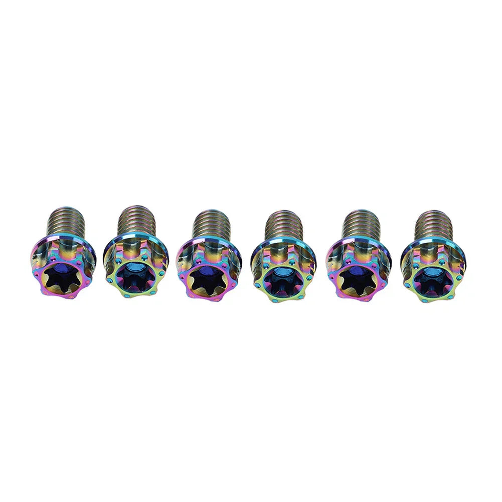 6pcs M6x20mm Titanium Torx Head Flange Screws for Bicycle Motorcycle
