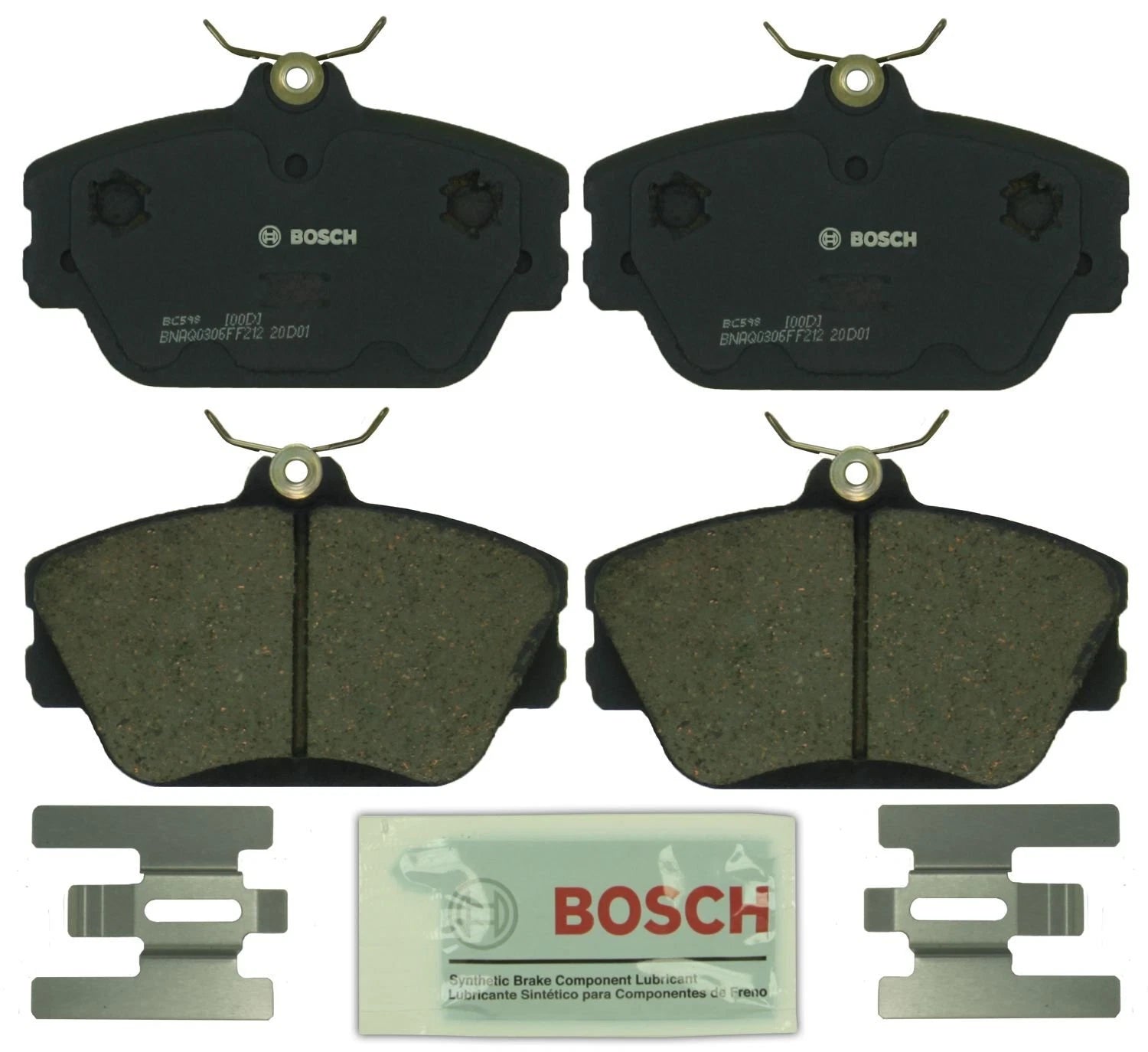 Bosch Front QuietCast Ceramic Brake Pads w/ Hardware for