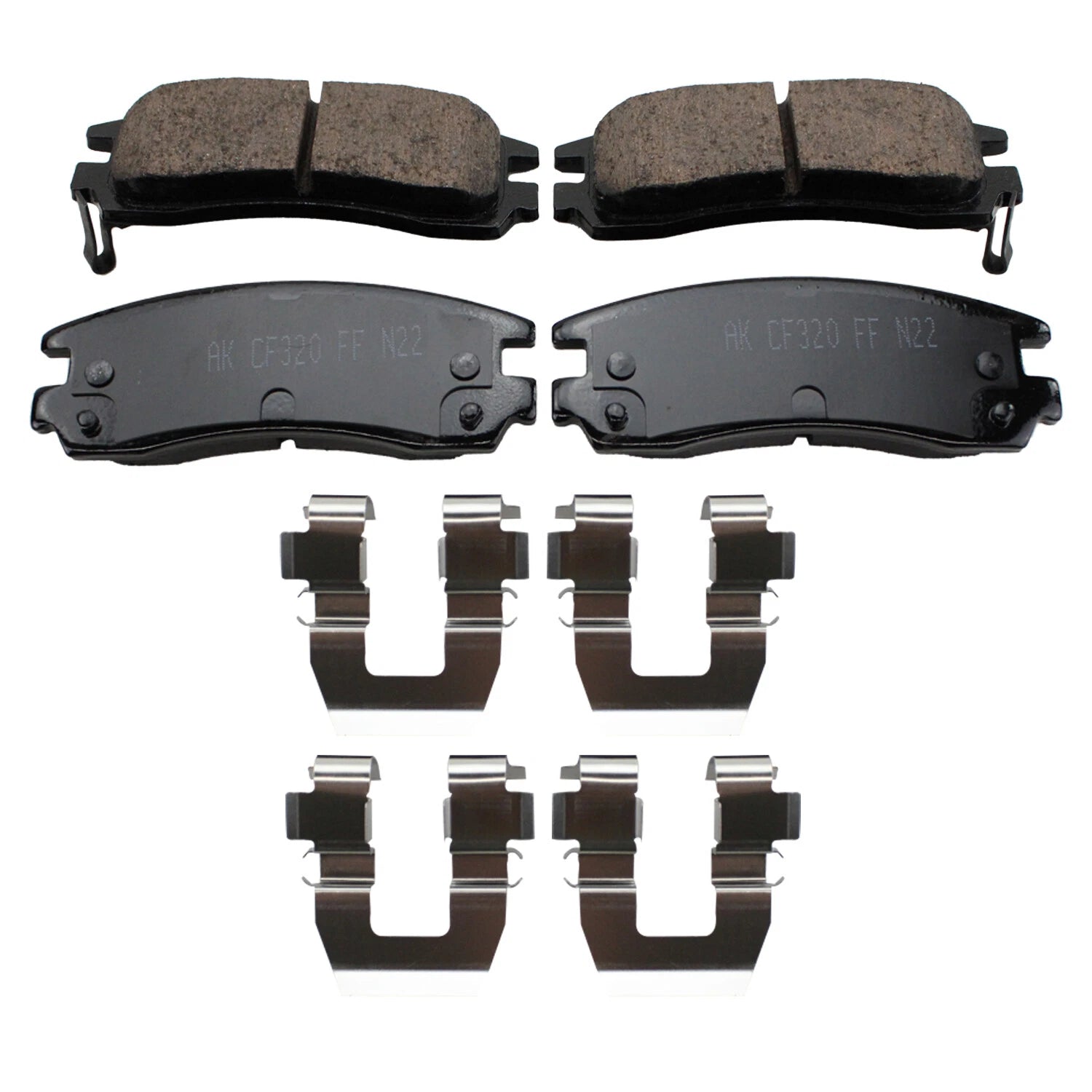 Set of 4 Akebono ProACT Rear Disc Brake Pads for Buick Chevrolet Oldsmobile Pontiac
