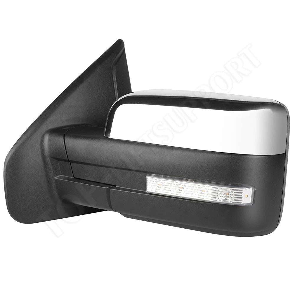 Pair of Power Heated Side View Mirrors for F150 (2004–2014) Chrome