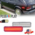 2X Clear Lens Red LED Rear Side Marker Lights for Dodge Plymouth