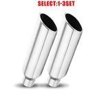 2X Silver Stainless Steel Bolt-On Exhaust Tips 2.5" Inlet 4" Outlet 18" Long