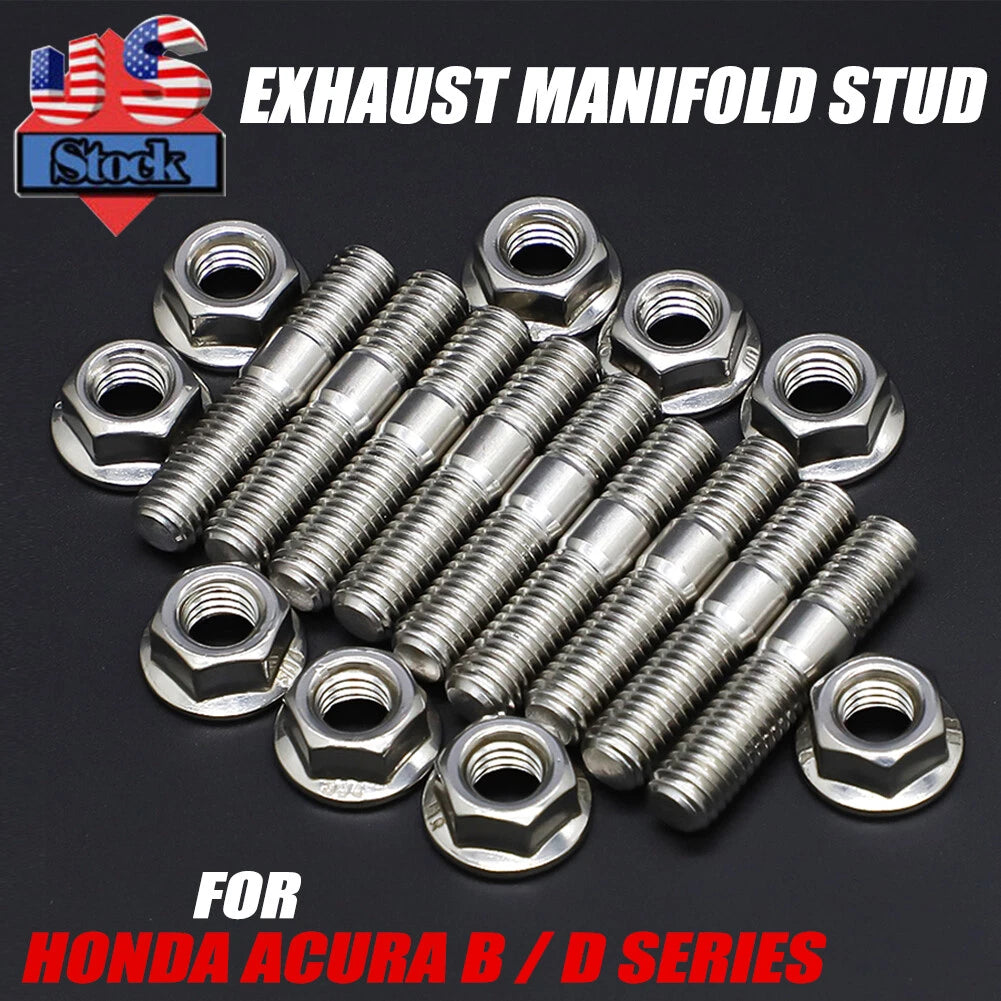 9 Exhaust Manifold Studs for Honda Acura B/D Series Civic Integra (V3 B18)