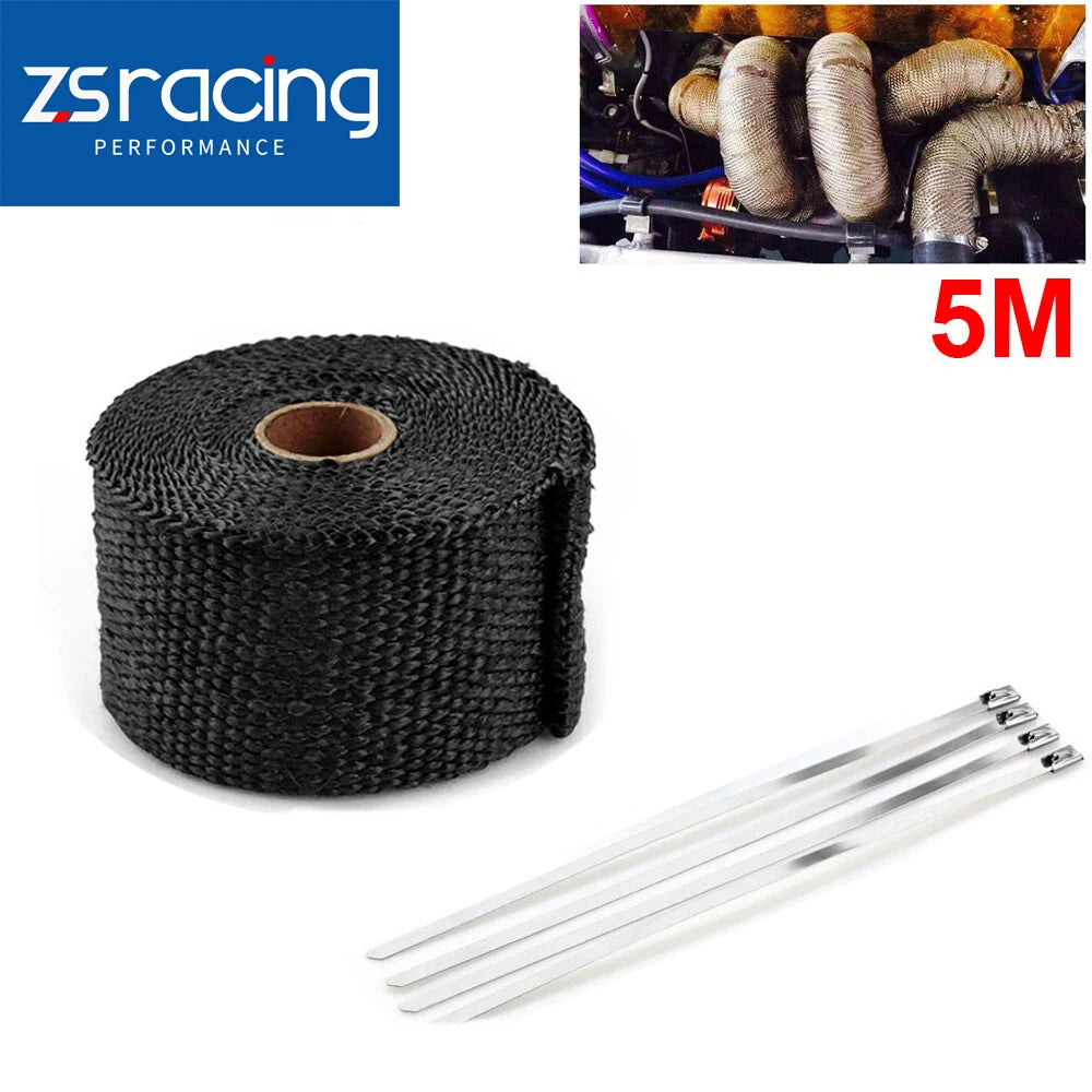 5M Black Thermal Tape Header Heat Wrap Insulation for Universal Use