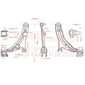 2X Front Lower Control Arm w/Ball Joints for Ford Edge (2007–2014)