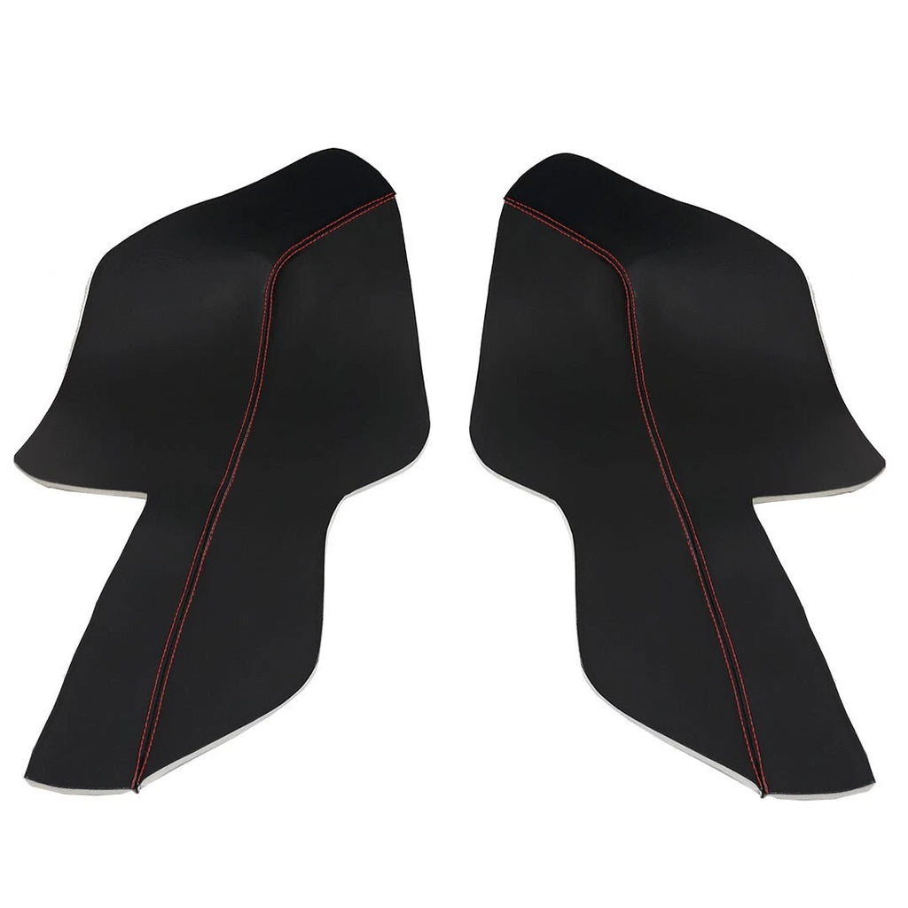 Door Panel Insert PVC Leather Cover for Ford Mustang (2015–2020) Red Stitch