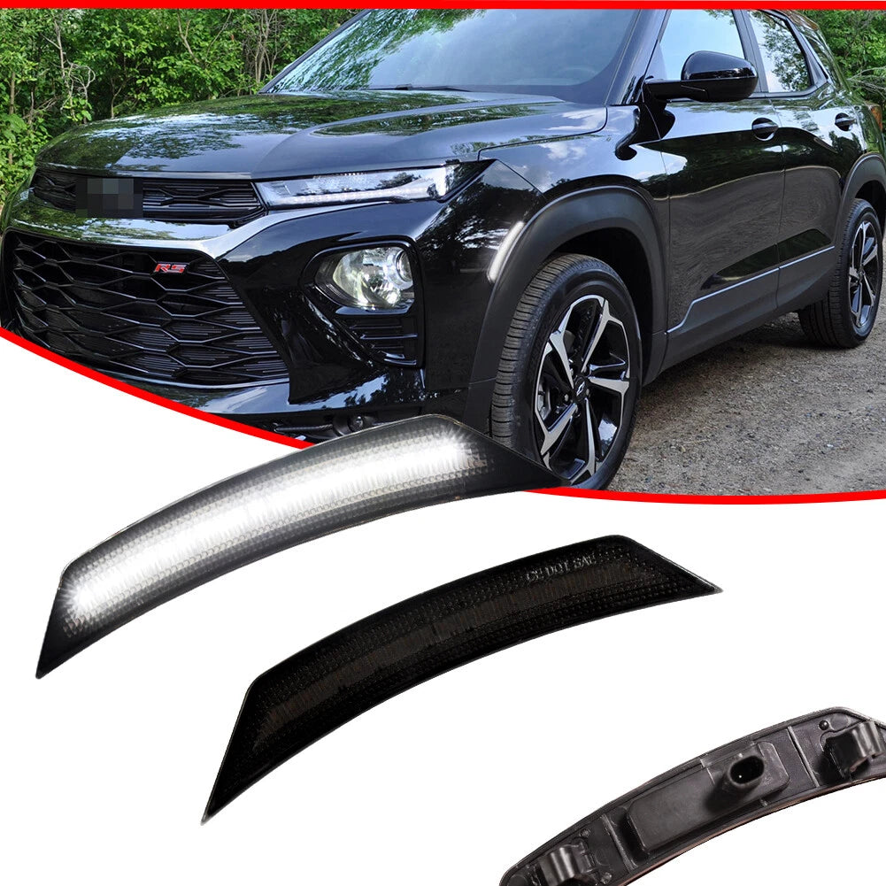Smoked LED Front Bumper Side Marker Lights for Chevy Trailblazer (2021–2025)
