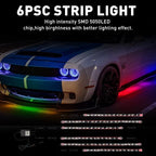 6PCS RGB LED Car Strip Light for Universal Vehicles (2010–2023)