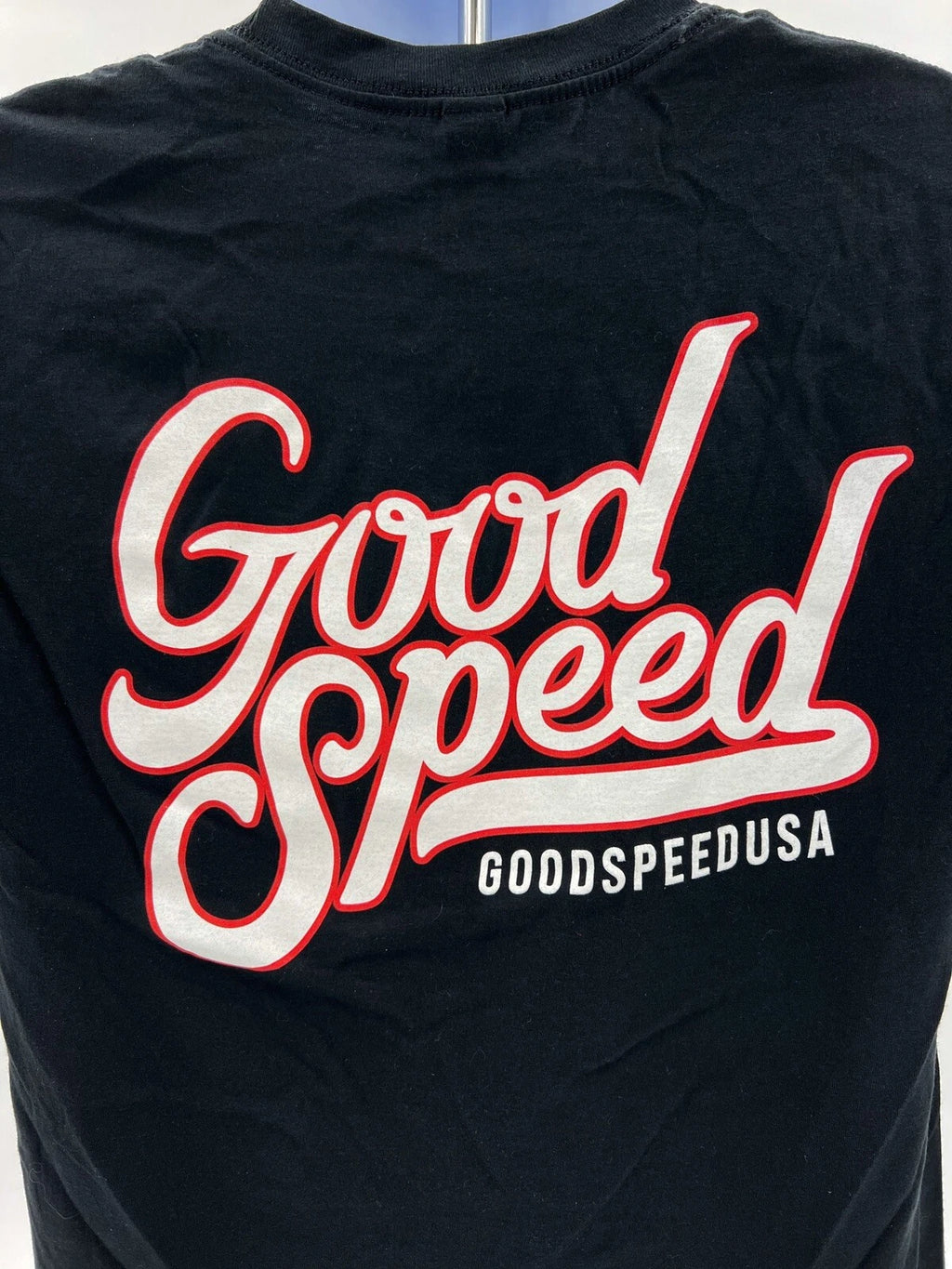 GoodSpeed Black T-Shirt with Red and White Logo for Men and Women