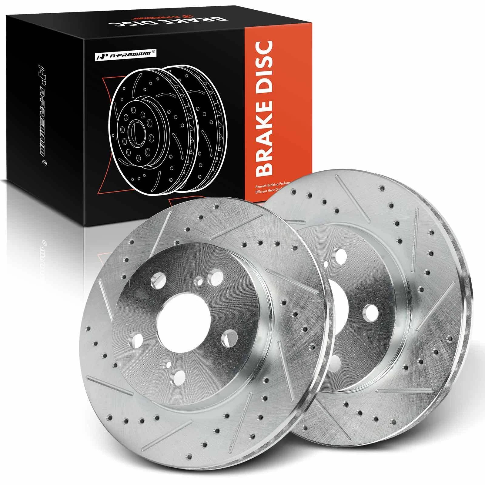 Front Drilled Brake Rotors for Toyota Corolla Prius AWD-e (2019-2021)
