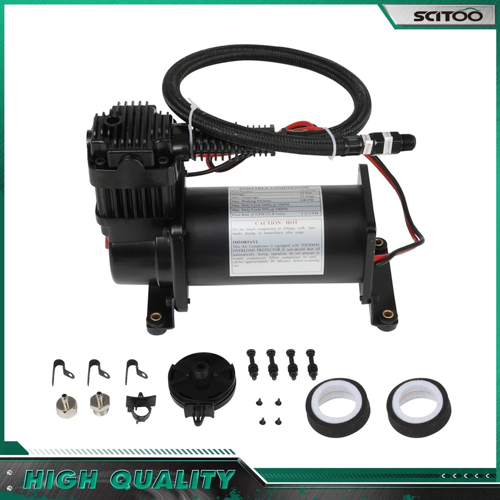 12V 200PSI Air Compressor Kit for Train Horns (Universal)