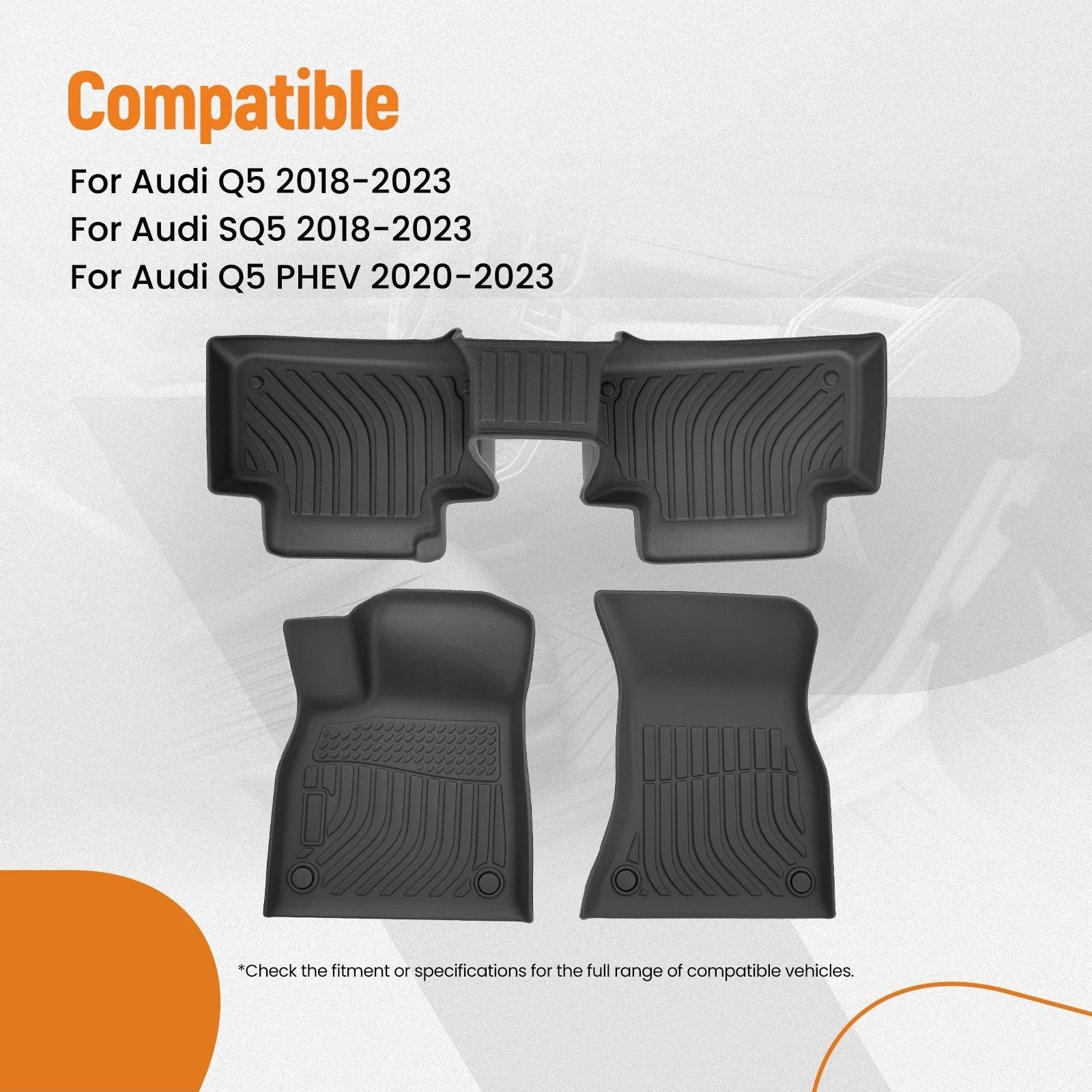 All-Weather Floor Mats for Audi Q5 (2018–2023) TPE Rubber Anti-Slip