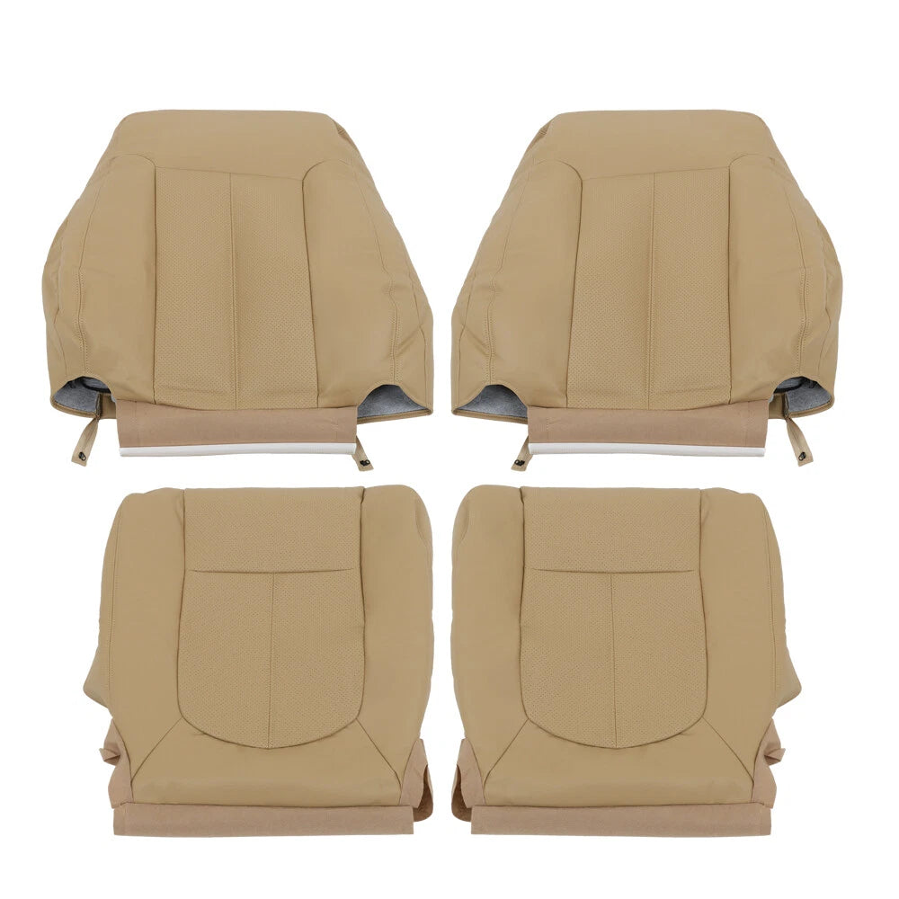 Set of 2 Tan Leather Seat Covers for Ford F250 F350 Lariat (2011–2016)