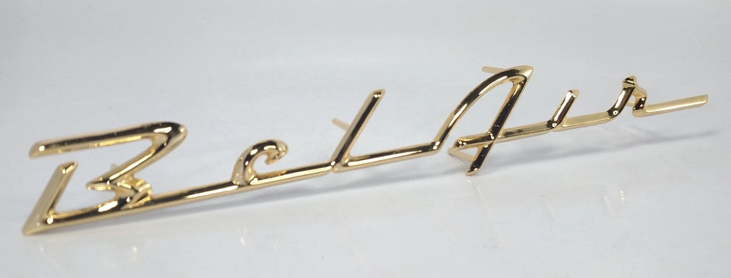 Gold Quarter Panel Script Emblem for Rear Side Fender for 1957 Chevy Bel Air