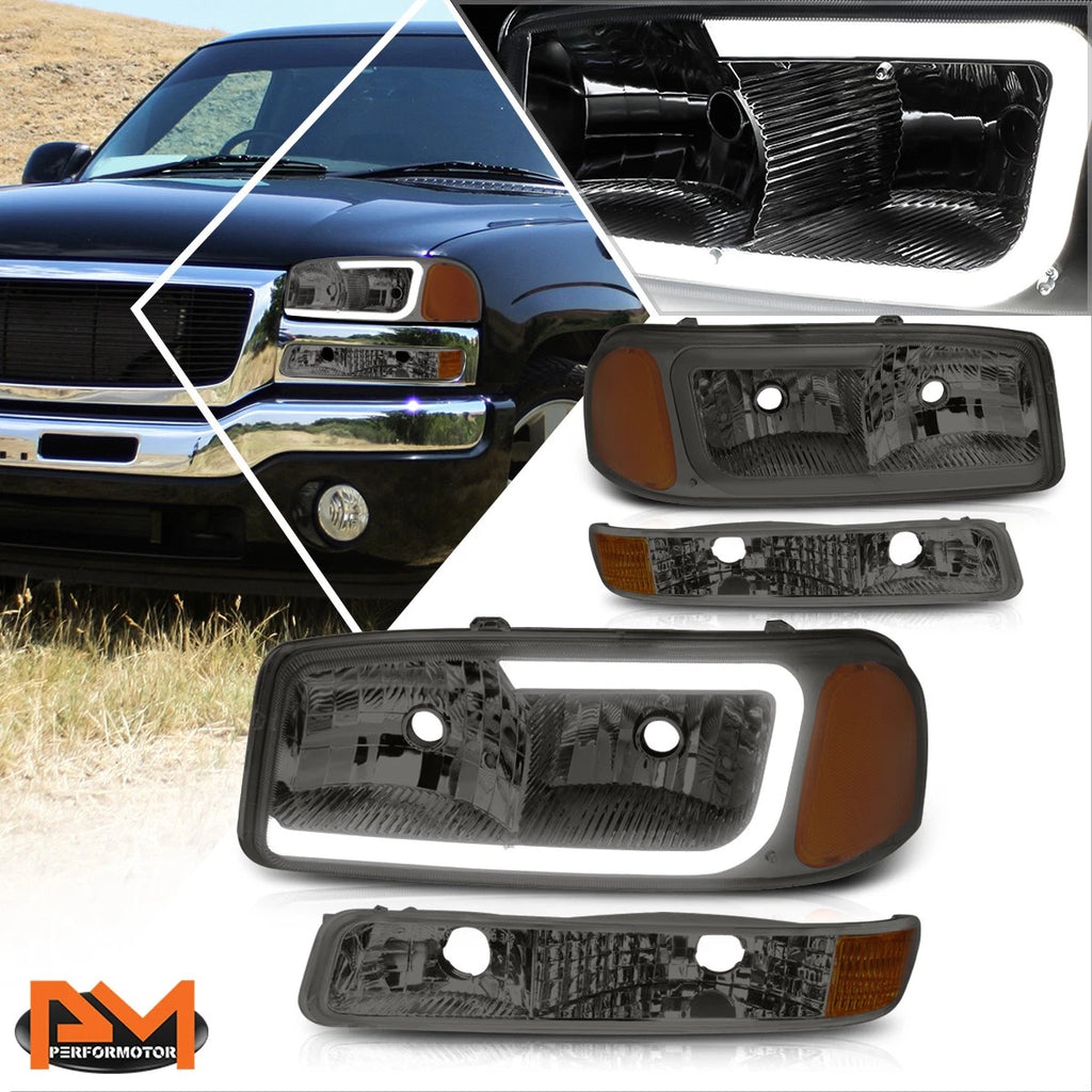 Factory Style Headlight Set for Titan/Armada (2004–2015) Black Housing Amber Corner