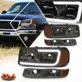 Factory Style Headlight Set for Titan/Armada (2004–2015) Black Housing Amber Corner