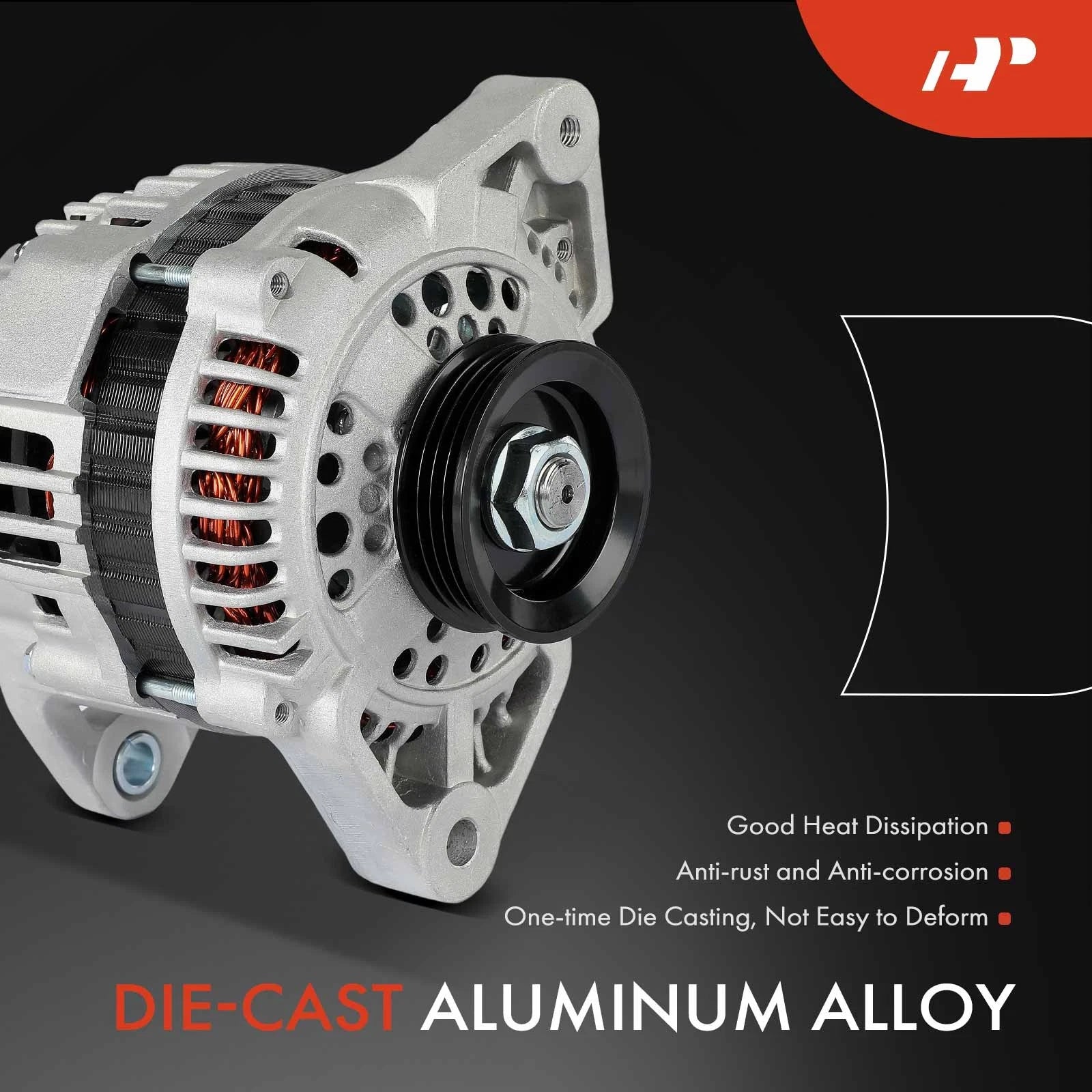 Alternator for Nissan 240SX (1995–1998) 2.4L 80A 4-Groove Pulley