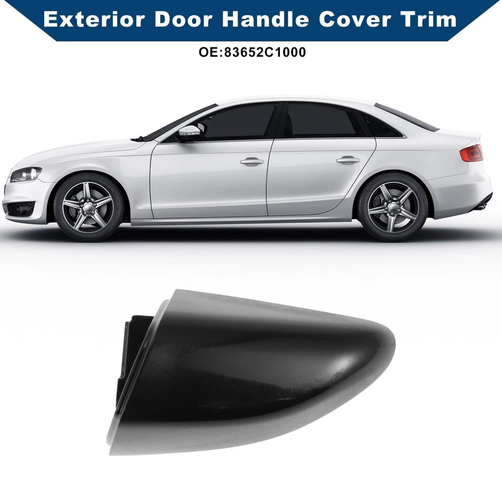 Exterior Door Handle Cover Trim for Hyundai Sonata (2015–2019) Black ABS