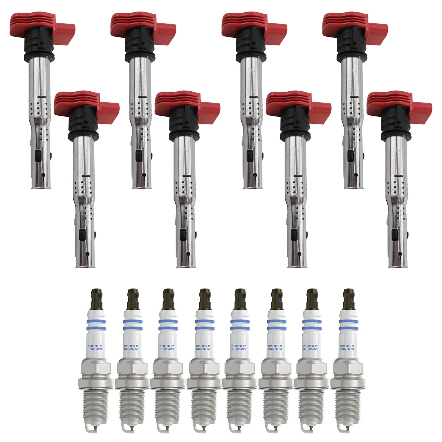 Set of 8 Ignition Coils & Spark Plugs for Audi R8 4.2 V8 (2007–2015)