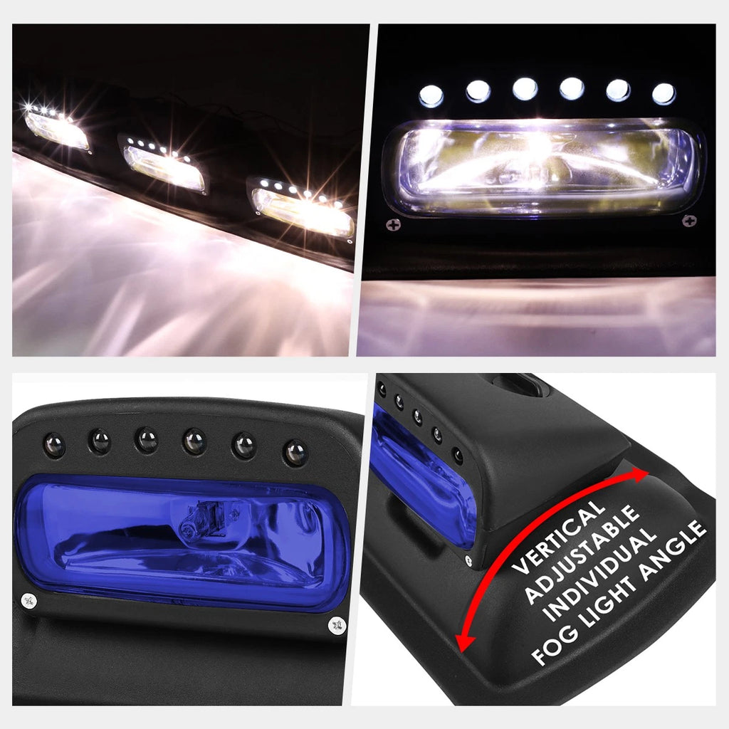 4X Off-Road Roof Mount Fog Lamps for Universal Vehicles (LED, Blue Lens)