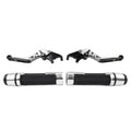 Silver Extendable Brake Clutch Levers & Handlebar Grips for Daytona 675 R