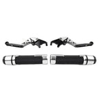 Silver Extendable Brake Clutch Levers & Handlebar Grips for Daytona 675 R