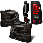 Smoked Headlight & Bumper + Black Tinted 3D LED Tail Light for Silverado (2003–2007)