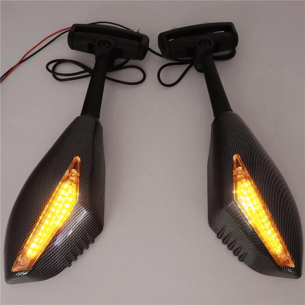 LED Turn Signal Integrated Mirror for Suzuki GSX-R GSXR 600 750 Hayabusa (2001–2023)