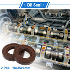 Set of 2 Oil Seal Rotary Shaft Seal FKM Rubber 18x35x7mm