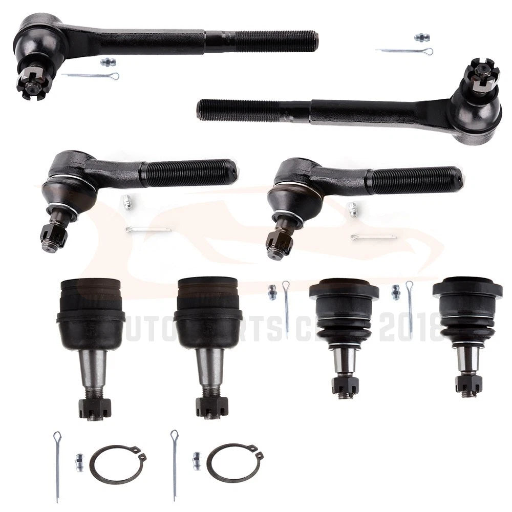 Set of 8 Front Tie Rod Ends for Dodge Ram 1500 (1997–1999) 2WD/RWD
