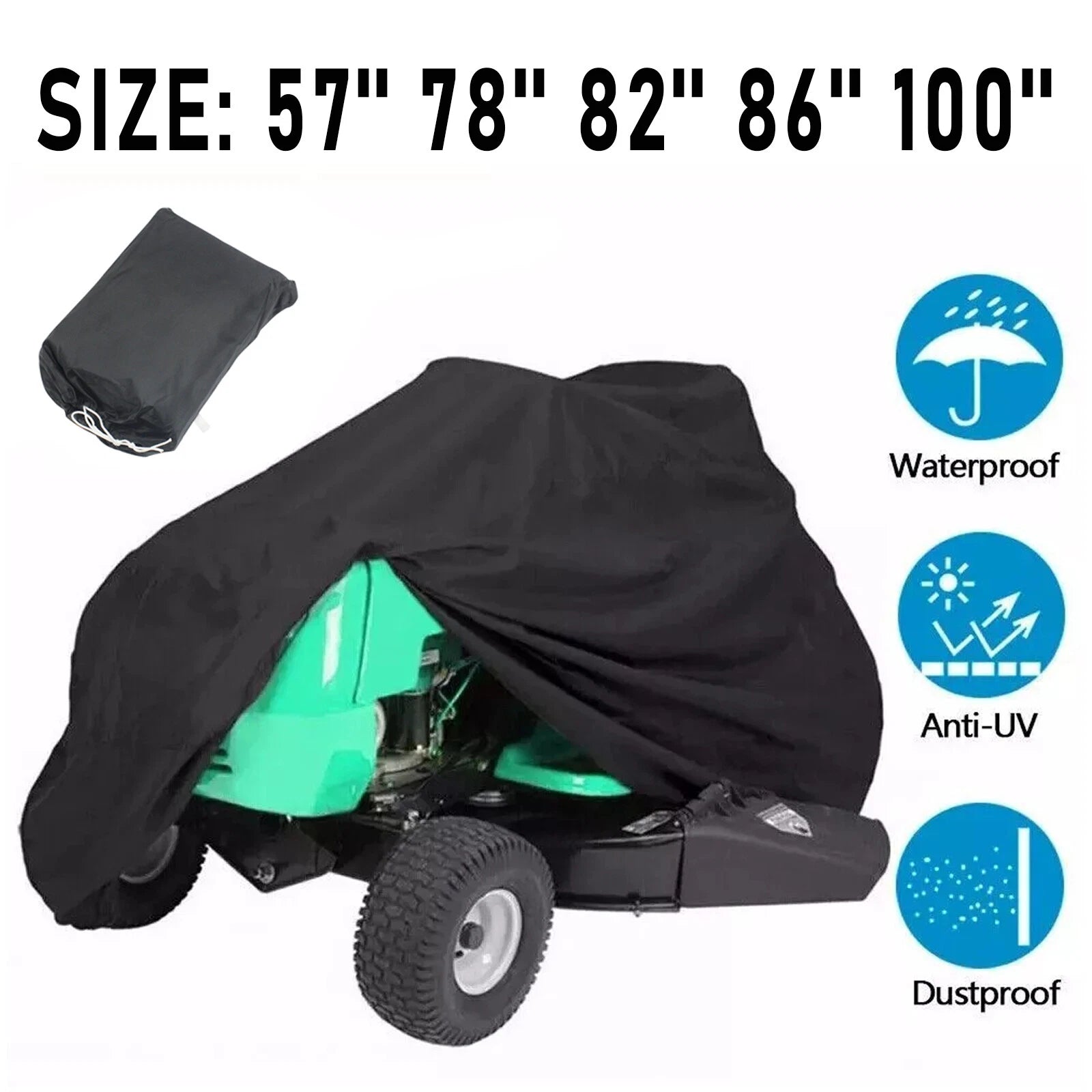 Riding Lawn Mower Cover Waterproof Protector 57"-100" (Fits )