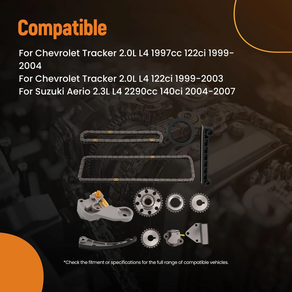 Engine Timing Chain Set + Cam Crank Sprocket for Chevrolet Tracker (1999–2004)