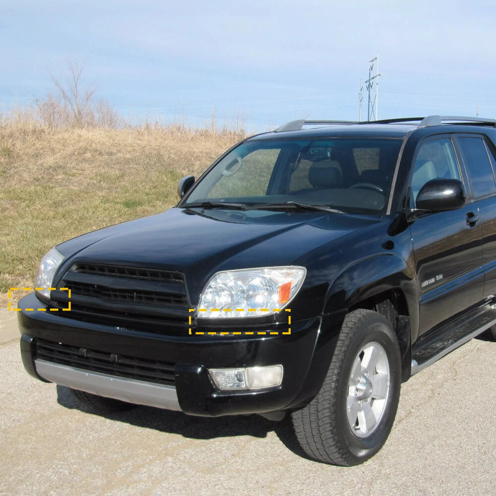 Set of 2 Front Grille Headlight Filler Trim Panels for Toyota 4Runner (2003–2005)