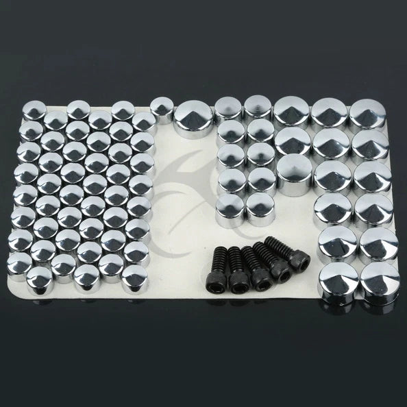 Set of 4 Chrome ABS Bolt Topper Caps for Harley Touring (2007–2013)