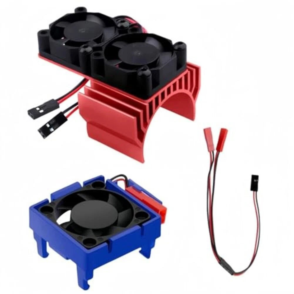 Dual Cooling Fan for Electric Car Motor and ESC (48V-6V Compatible)