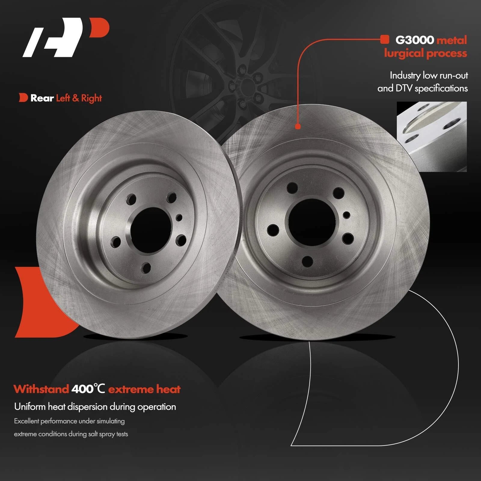 Rear Disc Brake Rotors for Mercedes-Benz GLE43 AMG (2017–2019)