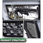 LED Headlights for Ford F-150 (2009–2014) Black/Clear DRL