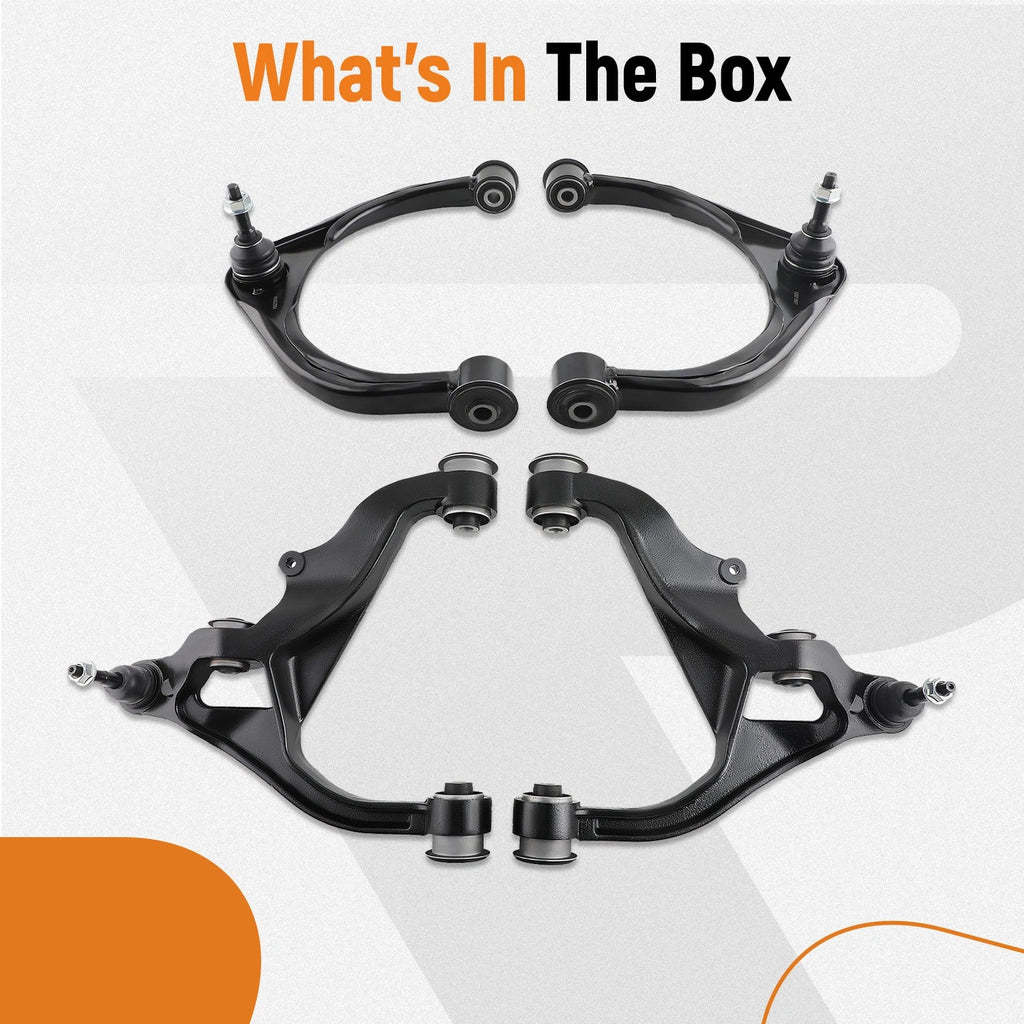Front Upper Lower Control Arms with Ball Joints for Ram 1500 (2009-2018)