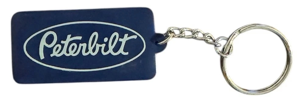 Keychain for Peterbilt Trucks Class (EST. 1939) - Blue and Yellow Metal Ring