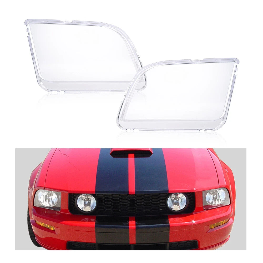 Set of 2 Clear Headlight Lens for Ford Mustang (2005–2009)