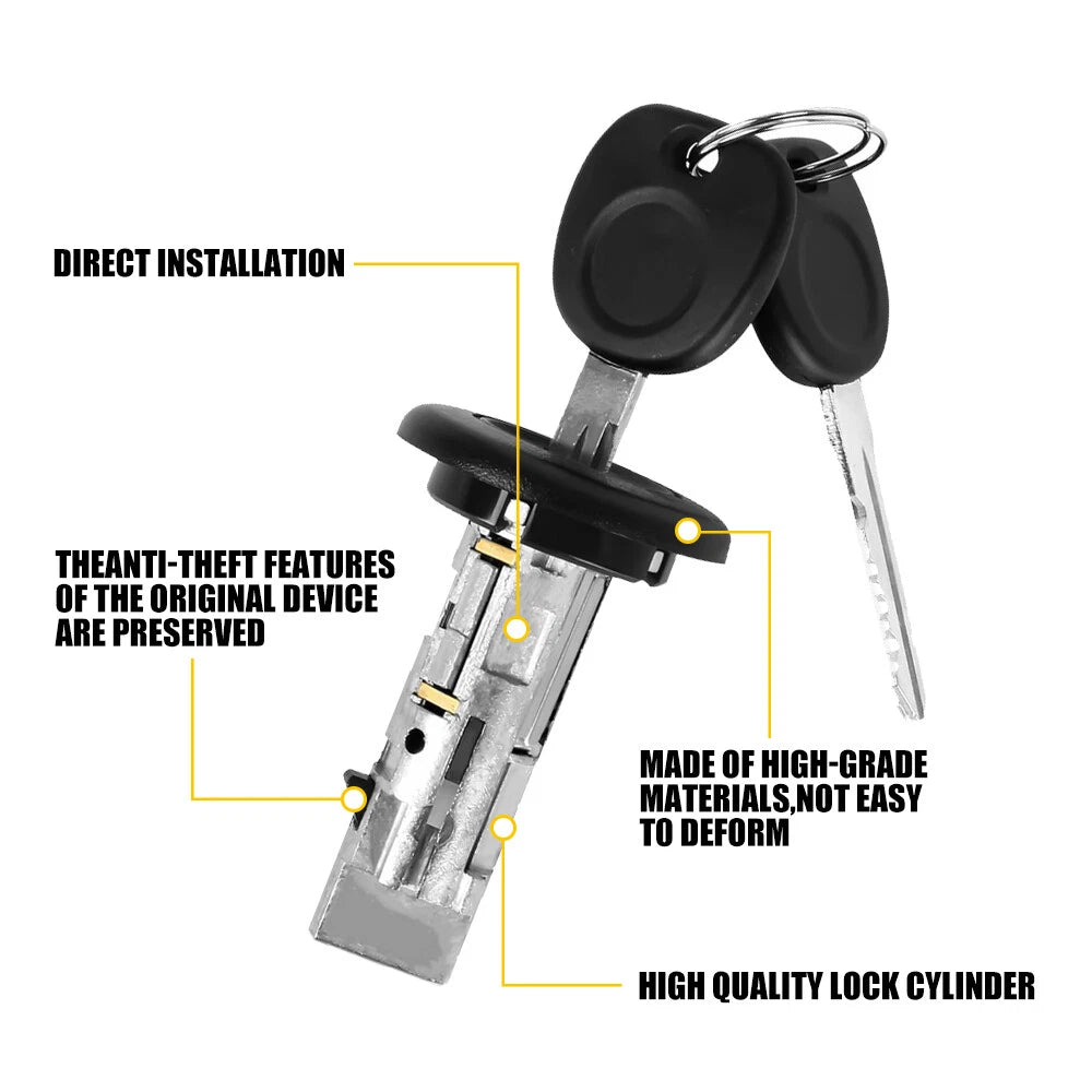 Ignition Lock Cylinder & Keys for Chevy GMC Silverado Tahoe (2007â2014)