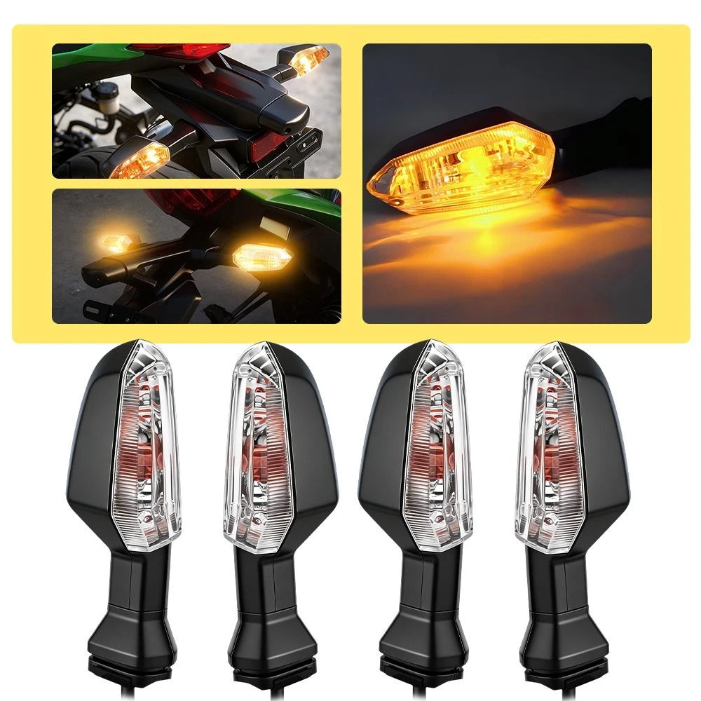 2X Clear Lens Turn Signal Lights for Kawasaki ER-6N (2012–2016)