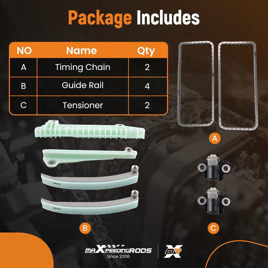 Engine Timing Chain Kit for Ford Explorer Mustang 4.6L (2002–2010) 4R3Z-6B274-BAC