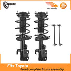 Front Strut Assembly With Coil Spring Sway Bar Links for Toyota Prius (2010–2015)
