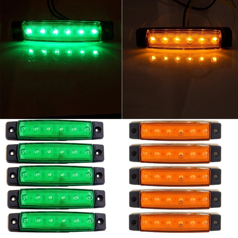 5X Sealed Clearance Light Side Marker for Truck Trailer Van (6 LED)