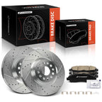 Set of 6 Drilled Brake Rotors & Pads for Cadillac XT5, Buick Enclave