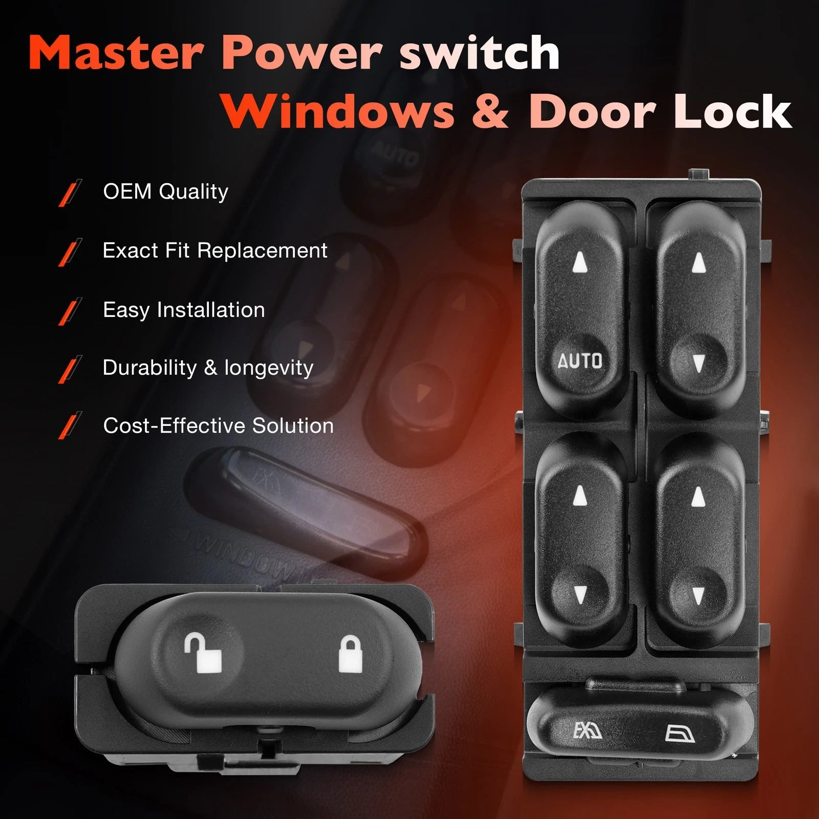 Power Window & Door Lock Switch for Ford F250 Excursion Explorer (2002-2005)